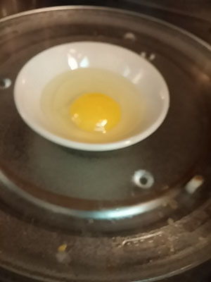 Microwave egg for 30 seconds