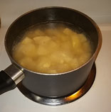 Boil cubed potatoes