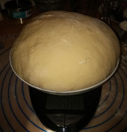 Weighing the dough